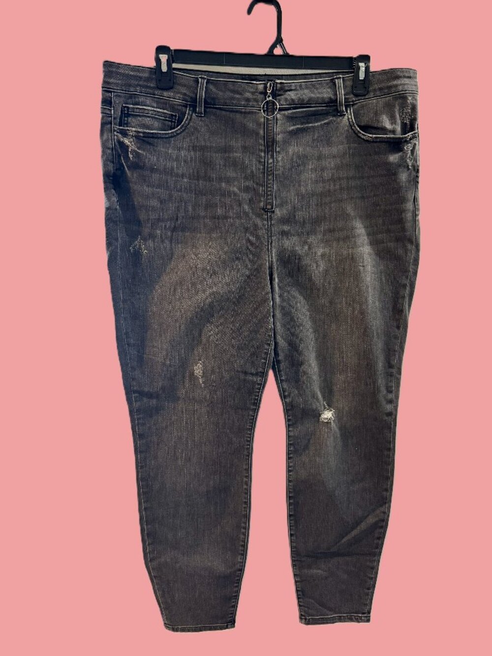 Grey Wash Women's Jeans with Zipper 18W